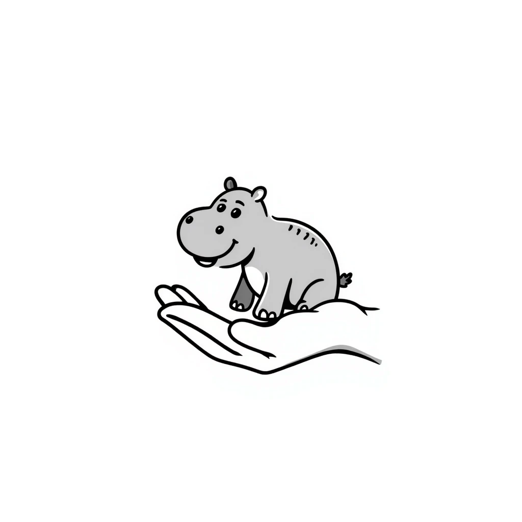 A little hippo in the hand emoji
