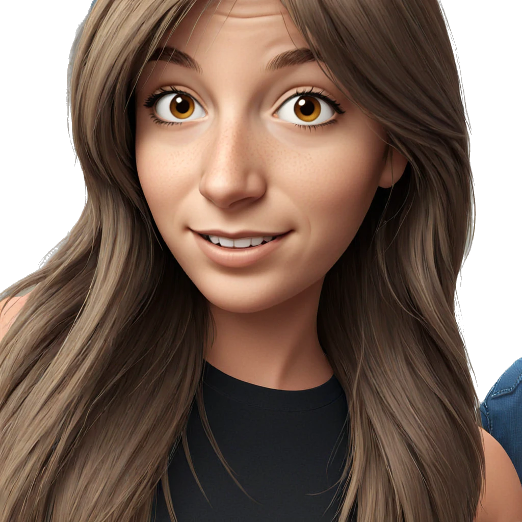 smiling girl with brown hair emoji