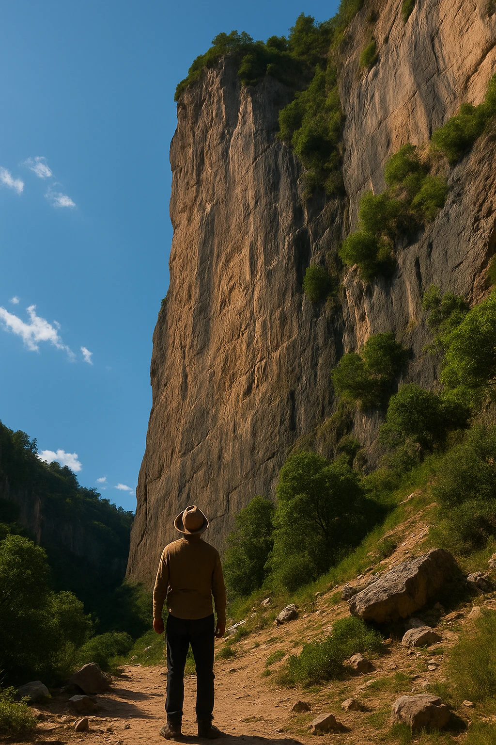 stands at the foot of the cliff emoji