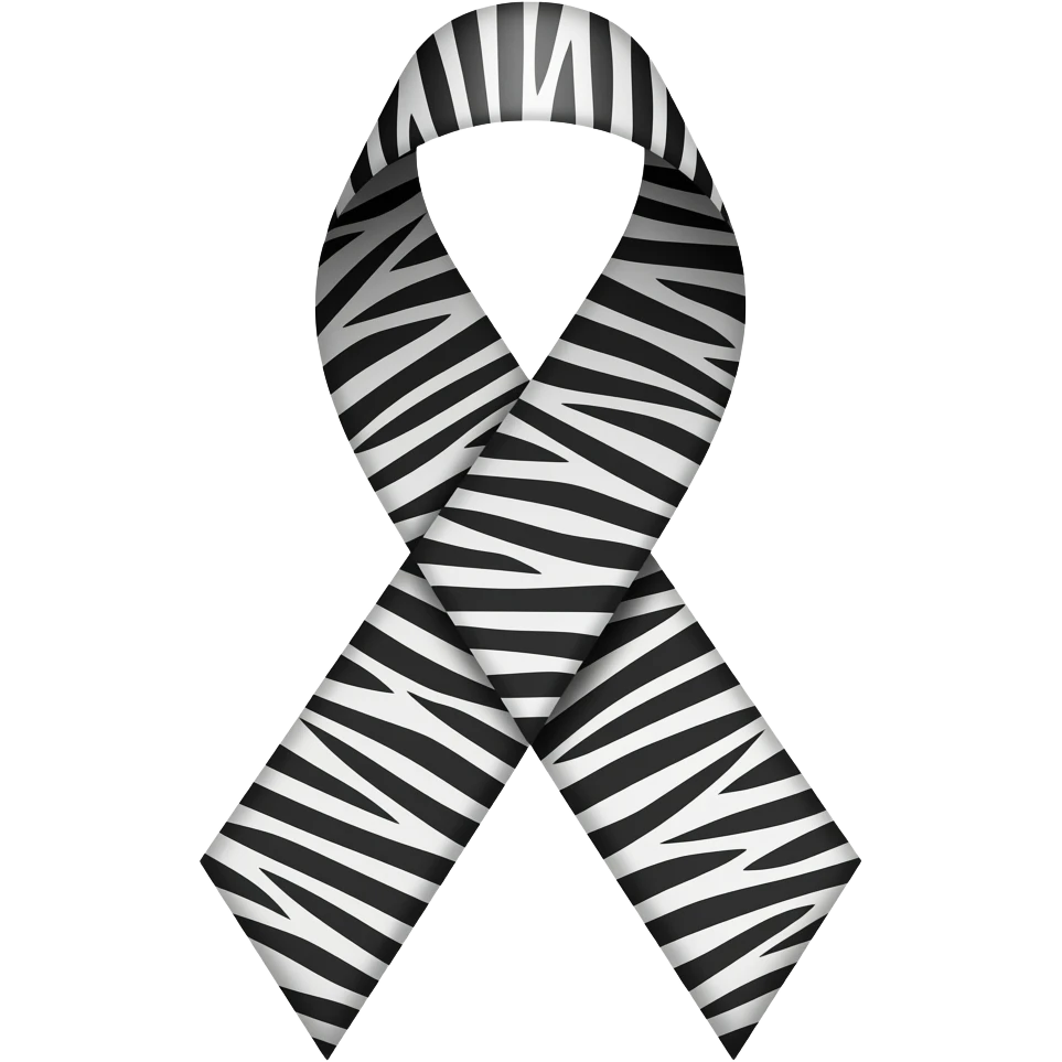 zebra print awareness ribbon emoji