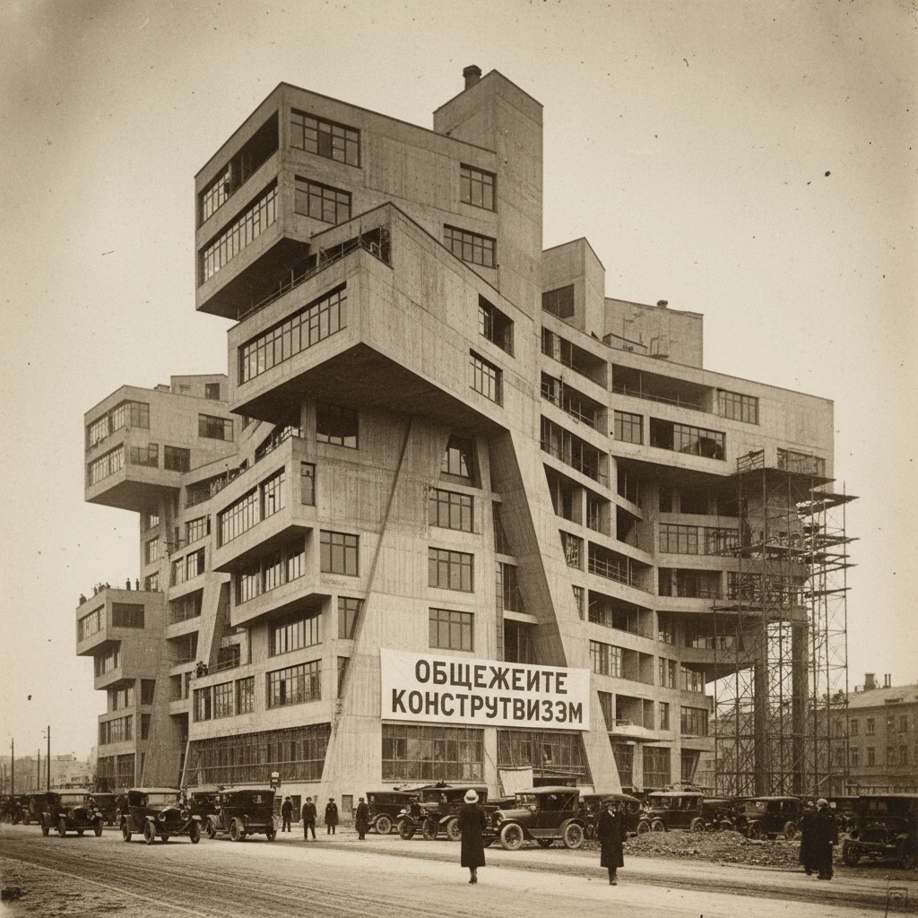 Общежитие, если бы его строила Заха Хадид. Стиль конструктивизм 

Архивное фото, 1920-е годы

 emoji