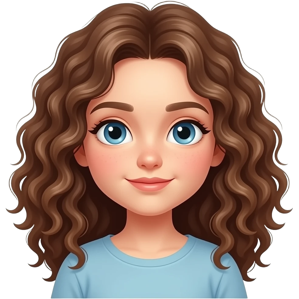 girl with curly brown hair dreaming emoji