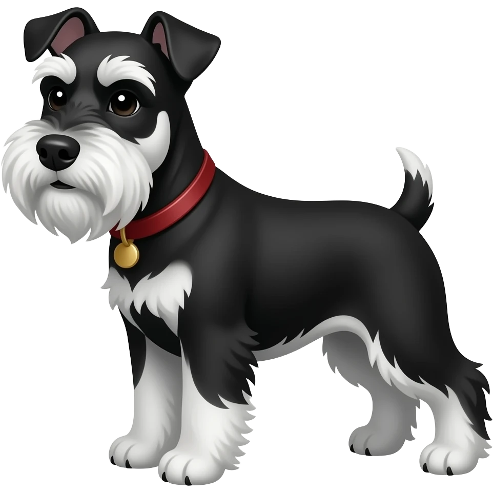 Black and white Mini schnauzer emoji