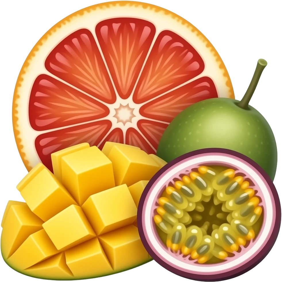 create an emoji that fits to sarti (bloodorange, mango, passion fruit) emoji