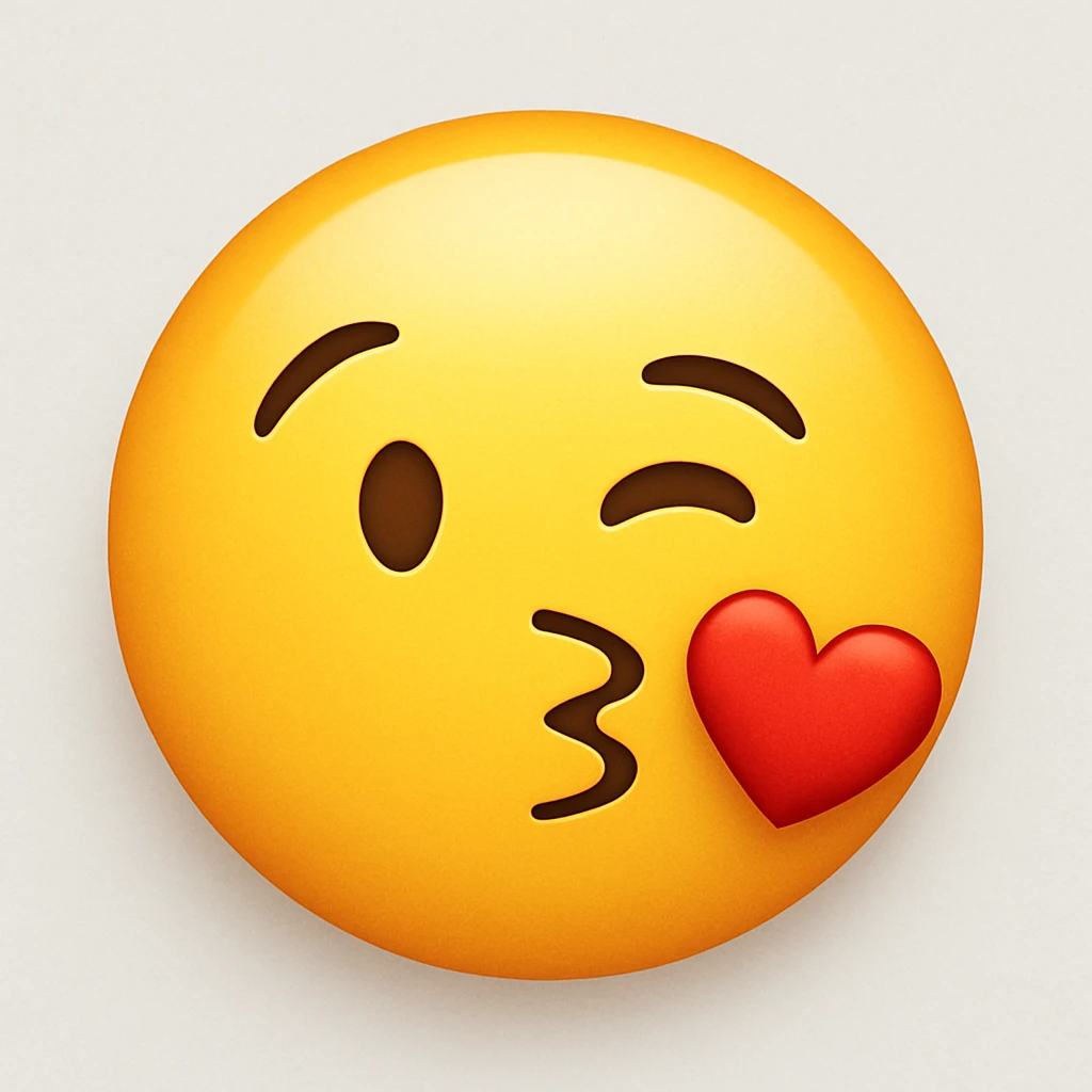 emoji with face blowing a kiss emoji