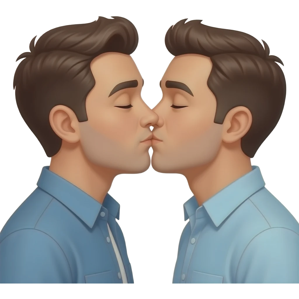 Dudes kissing emoji