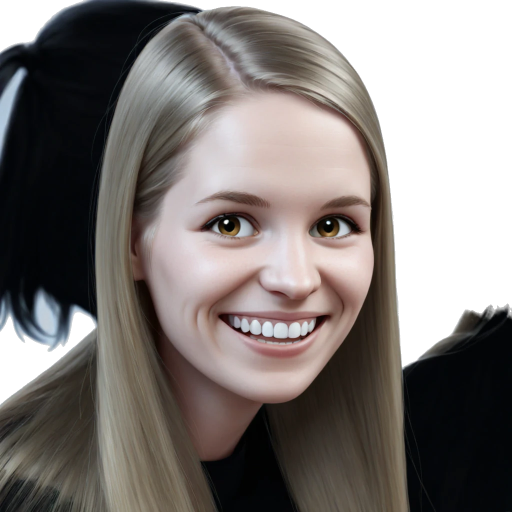 smiling girl with long blonde hair emoji