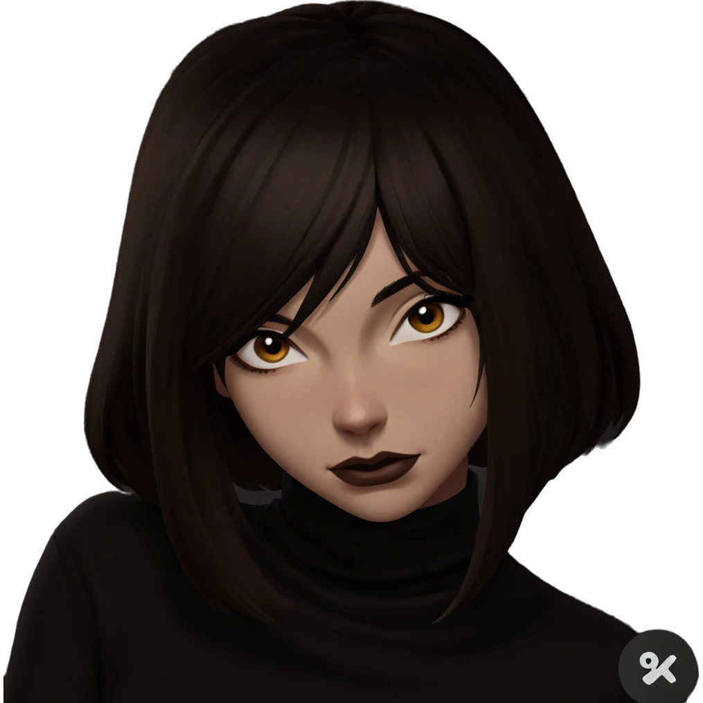 girl with brown eyes portrait emoji
