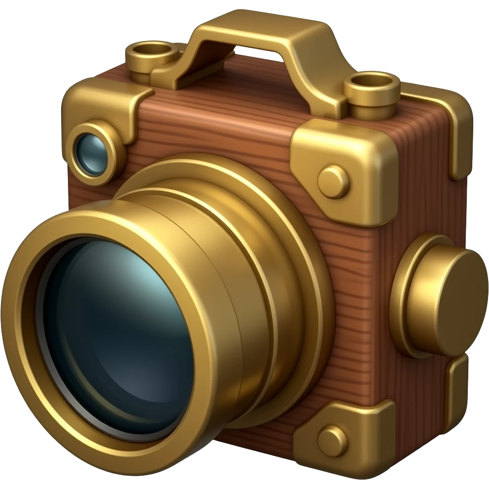 steampunk wooden camera obscura emoji
