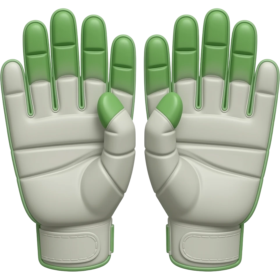 green cricket gloves for bating white and green emoji