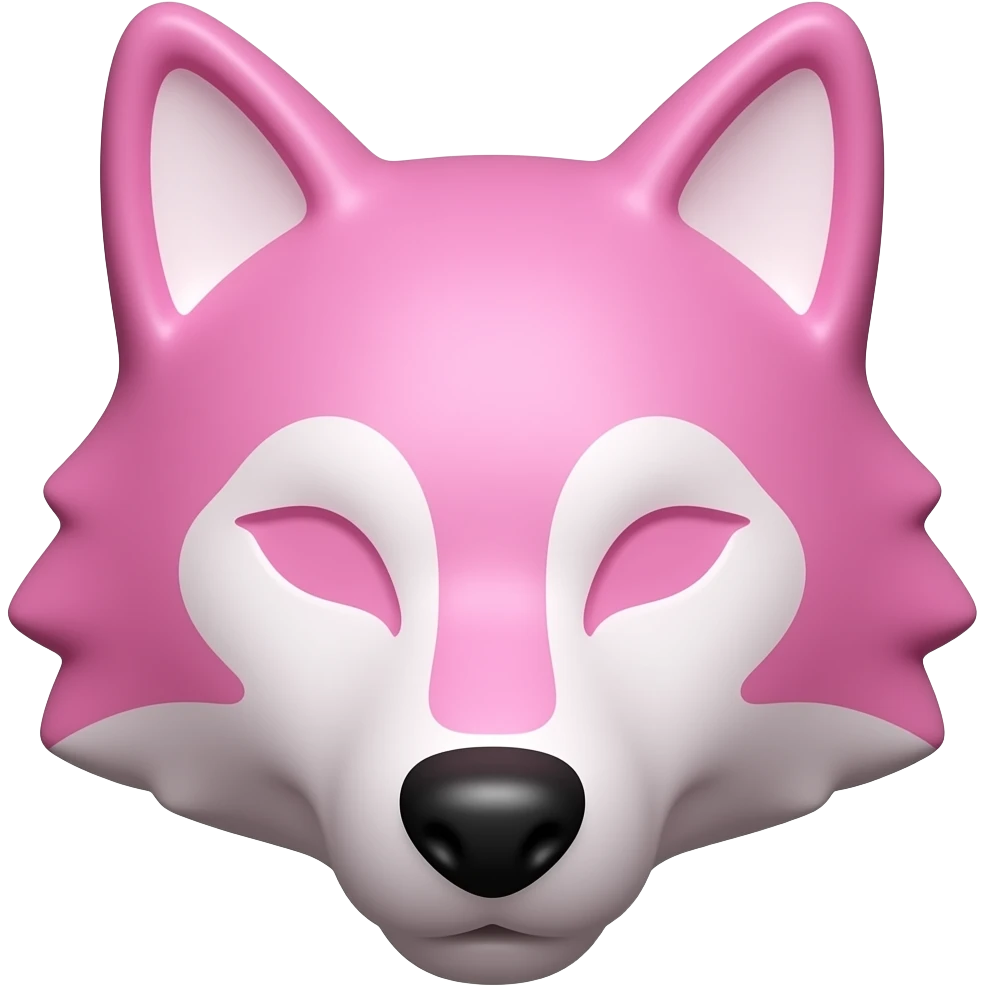 Pink Chocolate wolf face without eyes emoji