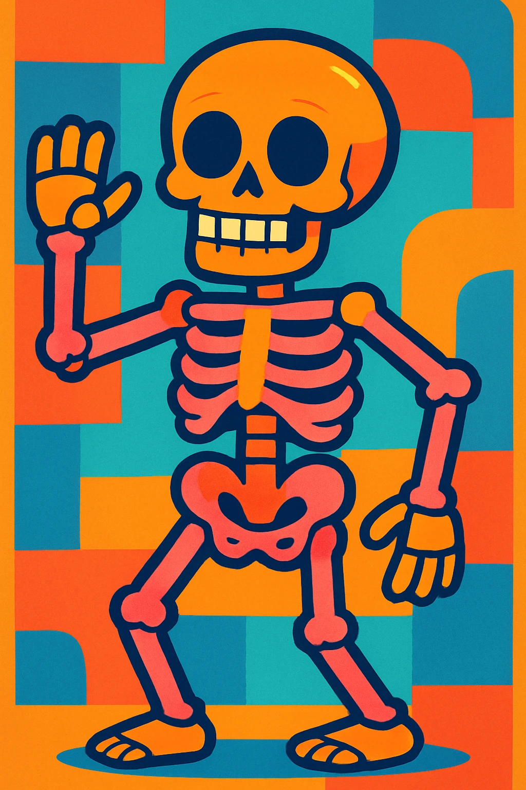 skeleton, vibrant cartoon style emoji