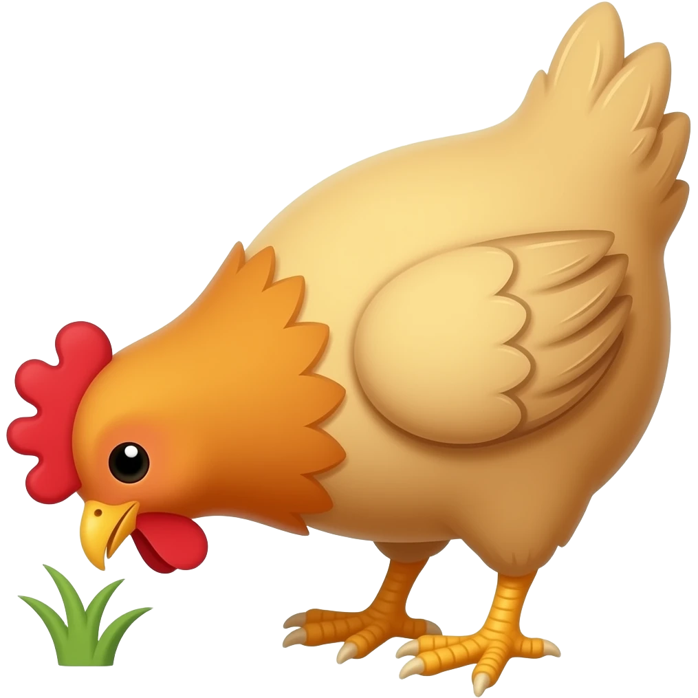 The cartoon chicken pecking emoji