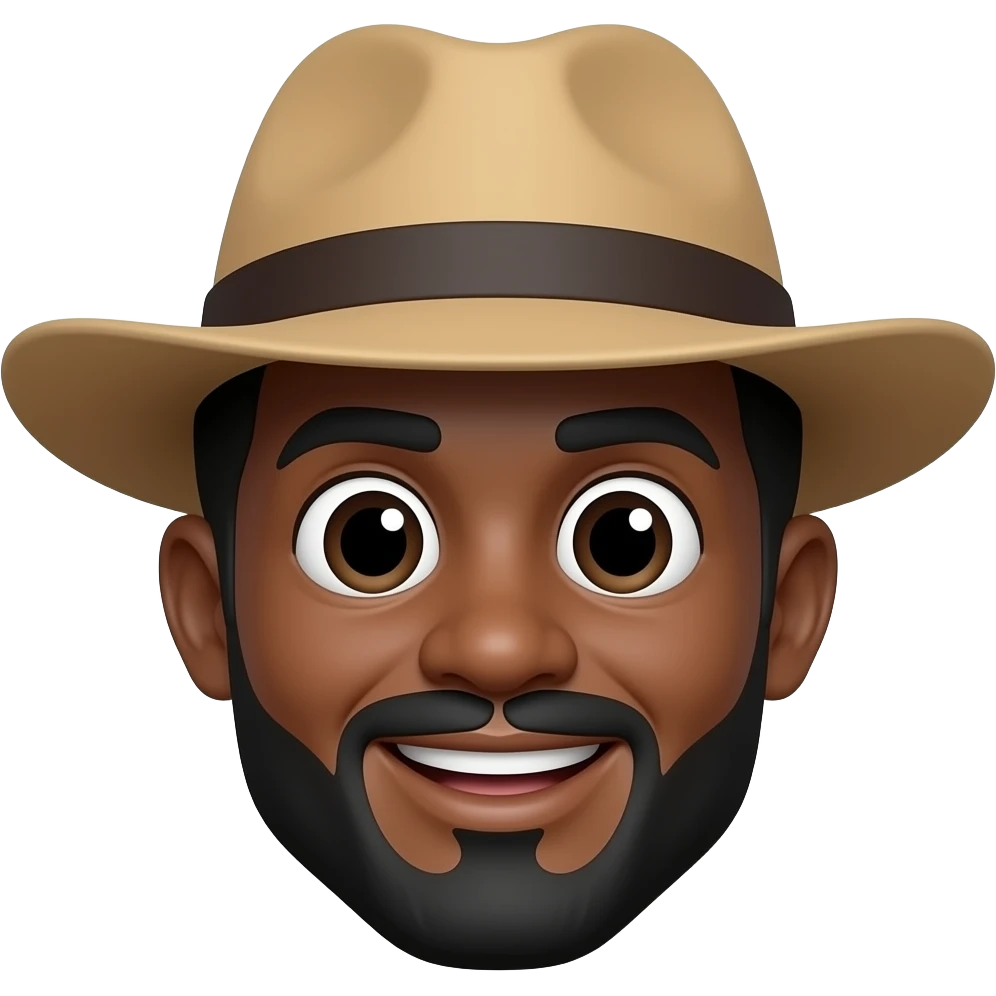 afro drink holder character with hat front view emoji