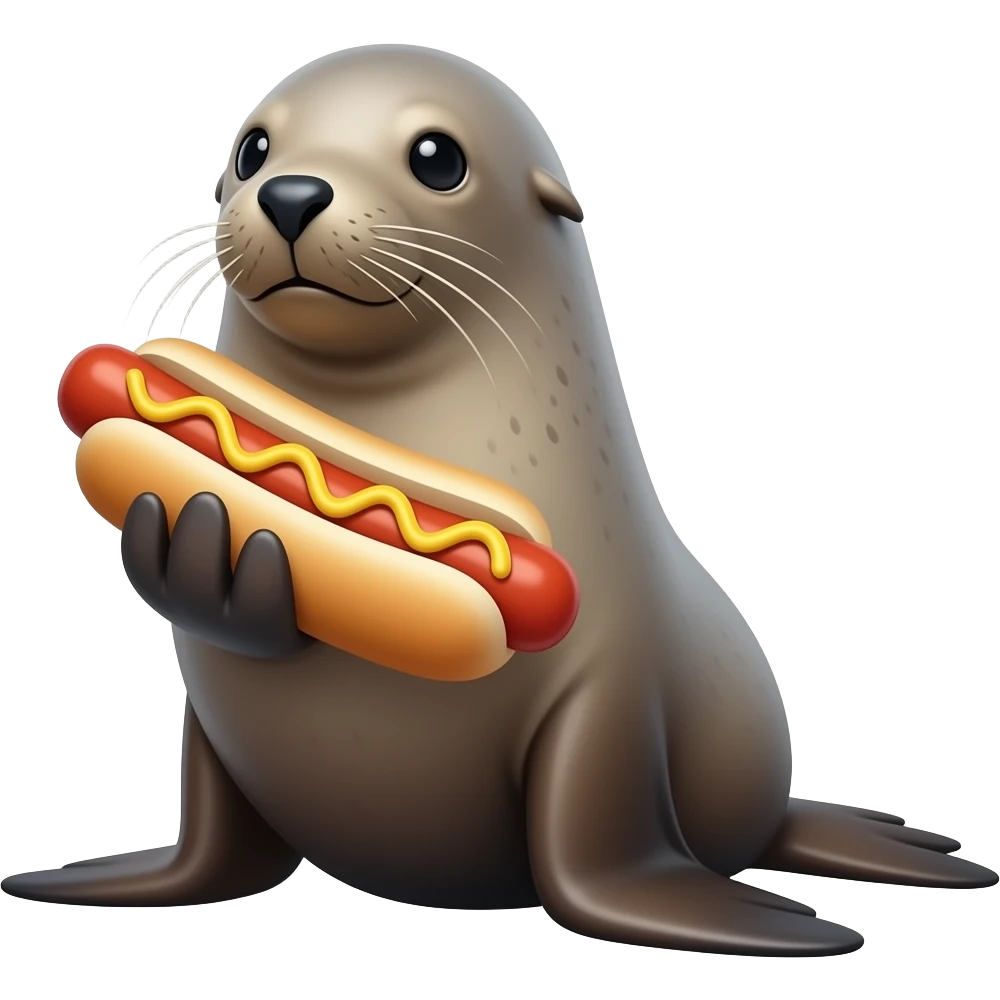 sea lion hot dog emoji