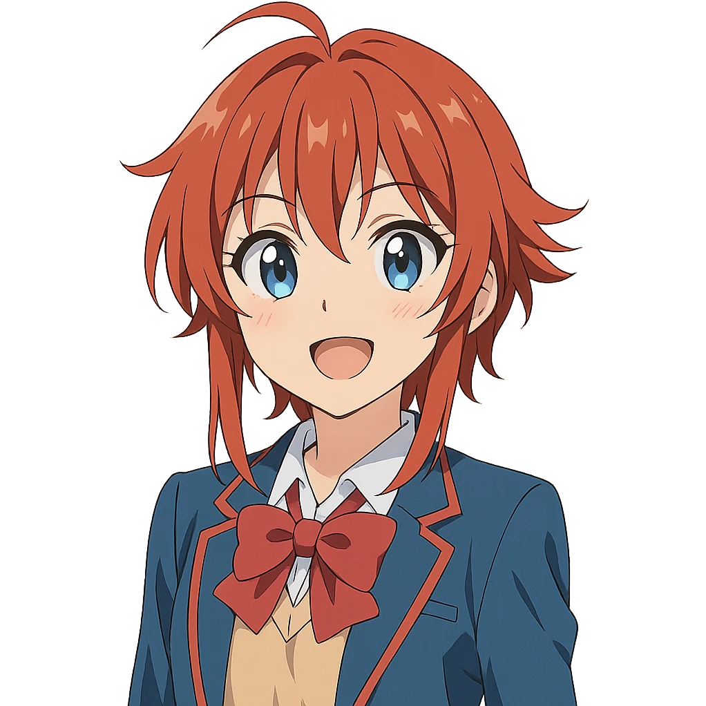 Anime-style character of юки суо with expressive eyes and vibrant colors emoji