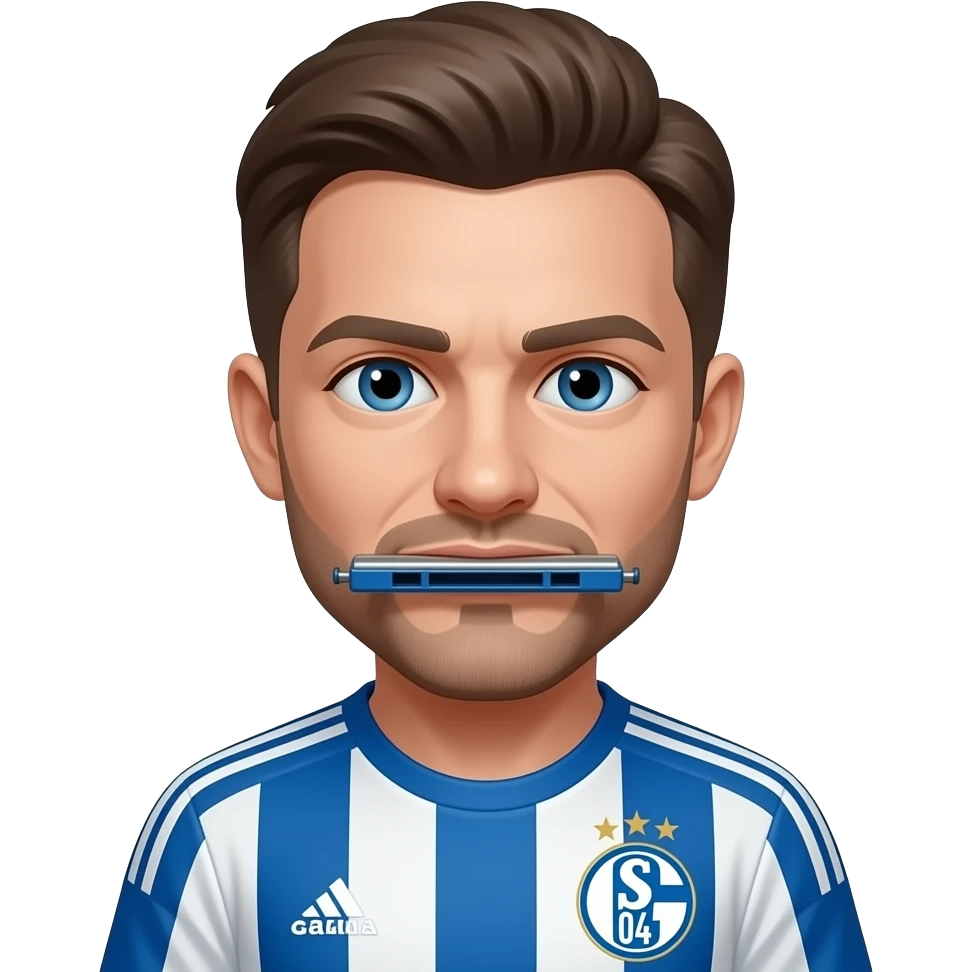 schalke04 fan mit blues mundharmonika emoji