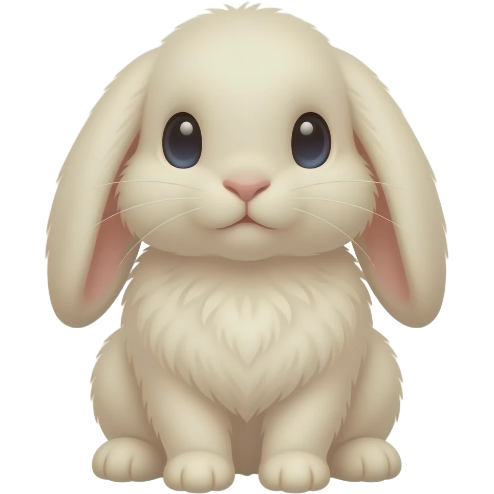 温柔毛茸茸的奶油色垂耳兔 emoji