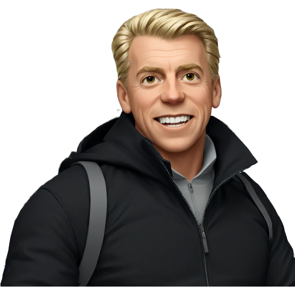 smiling blonde boy in jacket emoji
