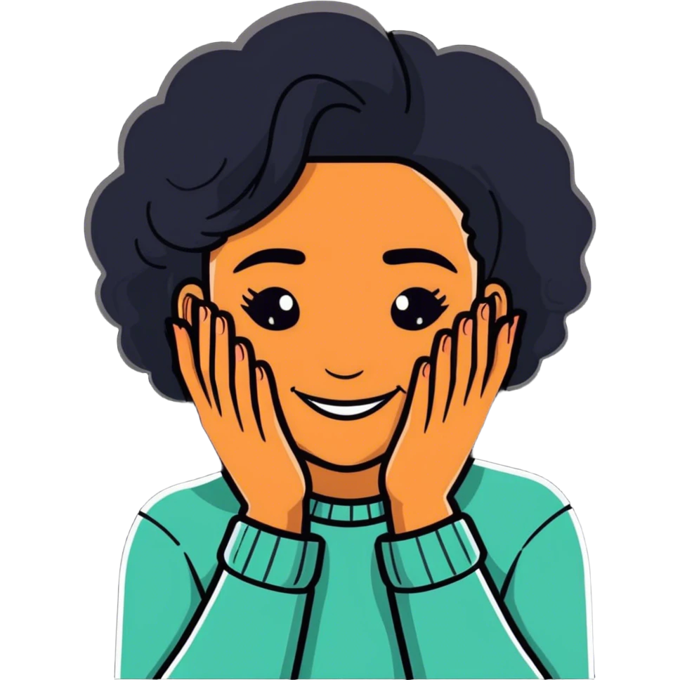 lightskin black girl covering hrr face and smiling  emoji