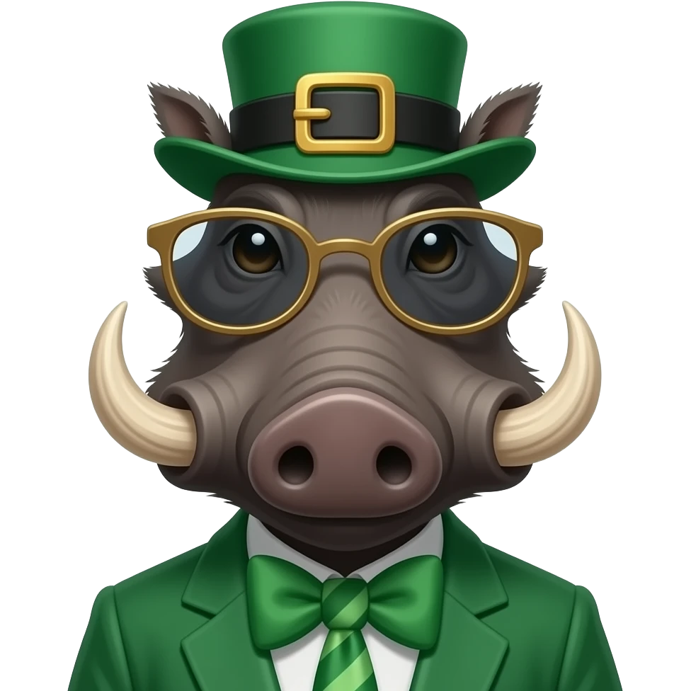Leprechaun warthog queen emoji
