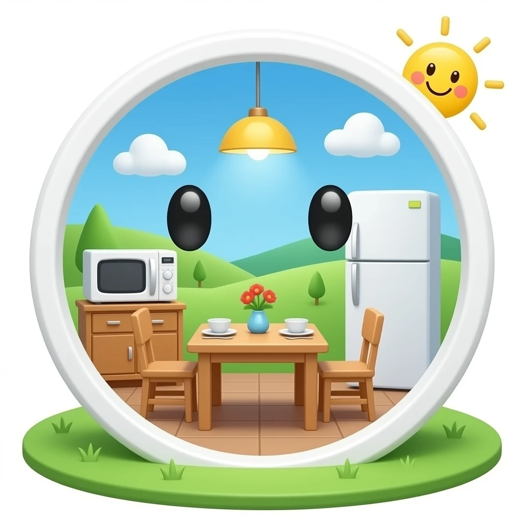 dining room cute clean smiley emoji microwave fridge inside smiley cute emoji