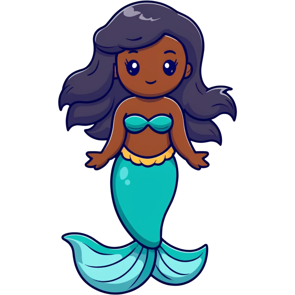 black mermaid with dark skin emoji