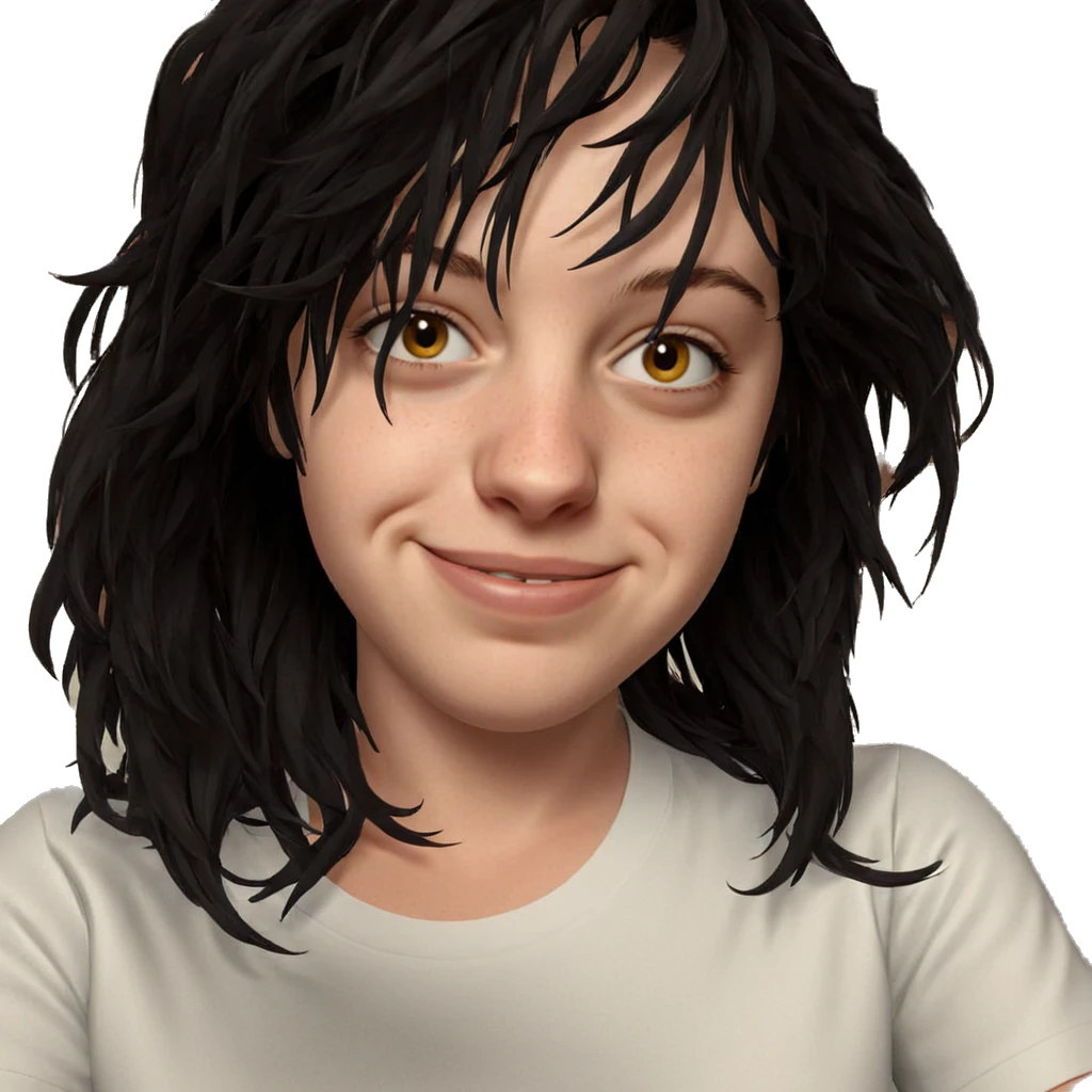 smiling girl in white shirt emoji
