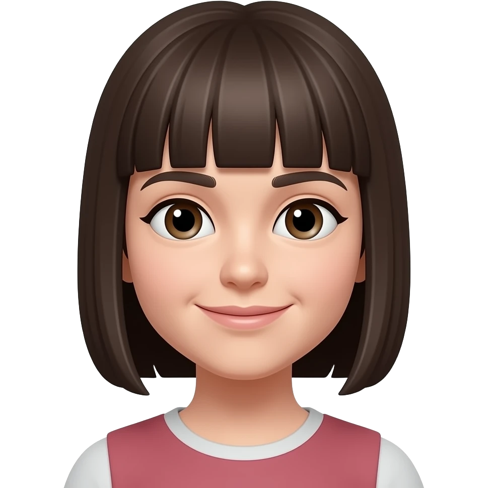 with straight bangs emoji