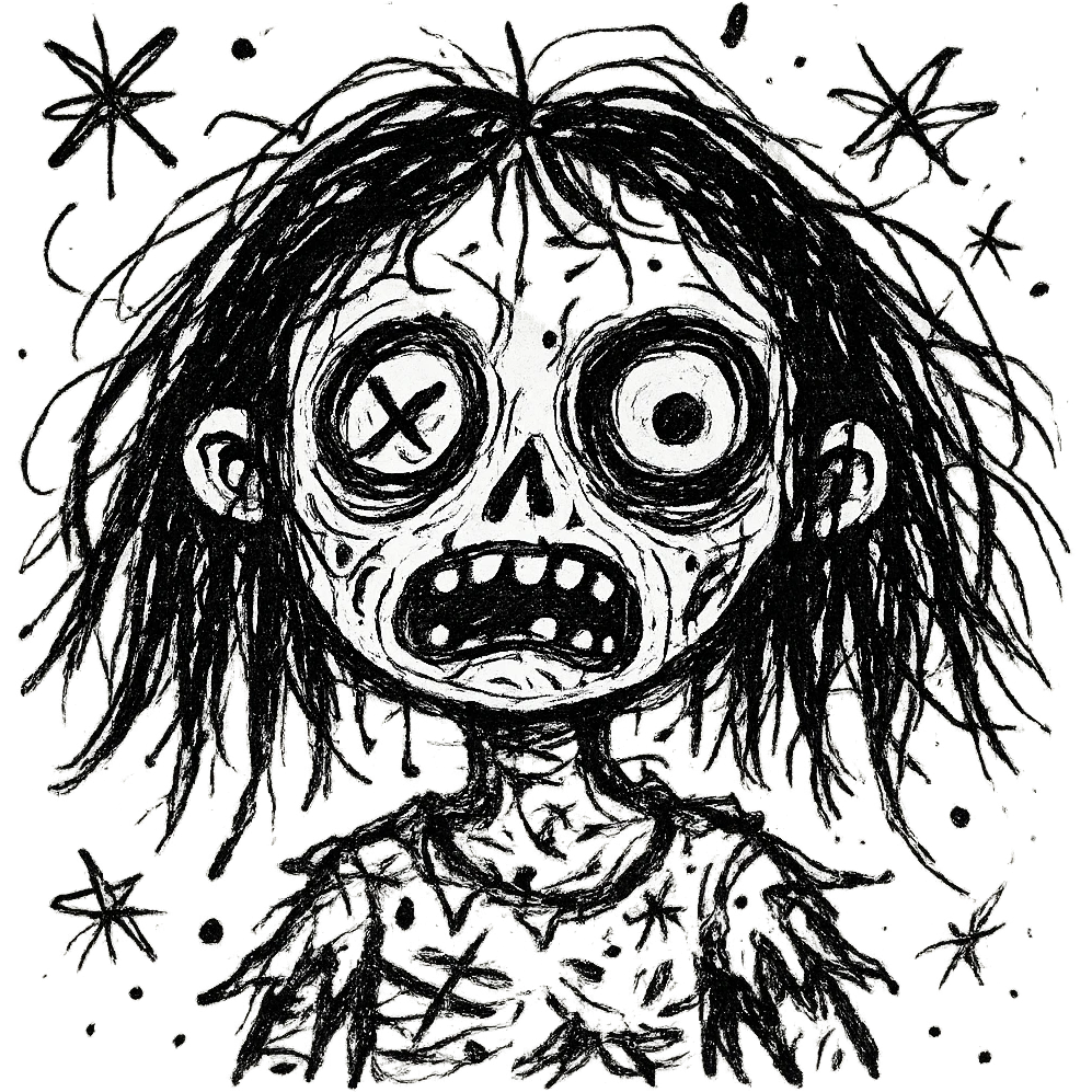 zombie girl with dark hair emoji