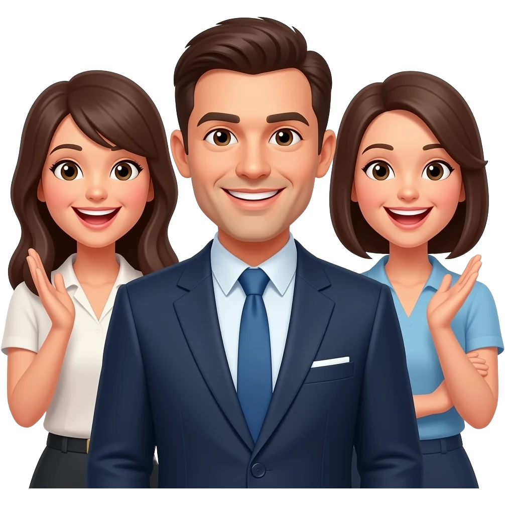 Realtor Consultation 3 people happy and excited emoji