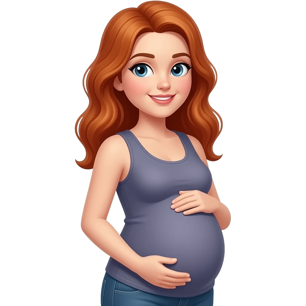 Redhead pregnant emoji