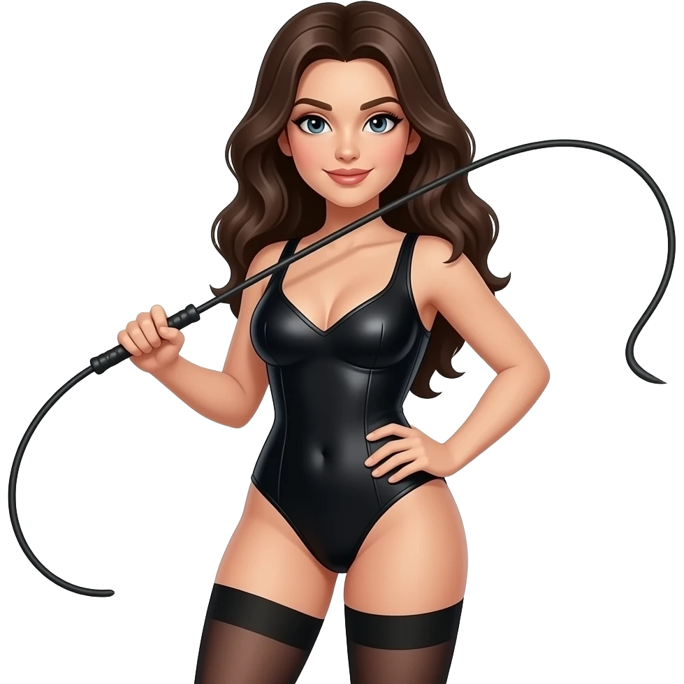 Thy high stockings holding whip emoji