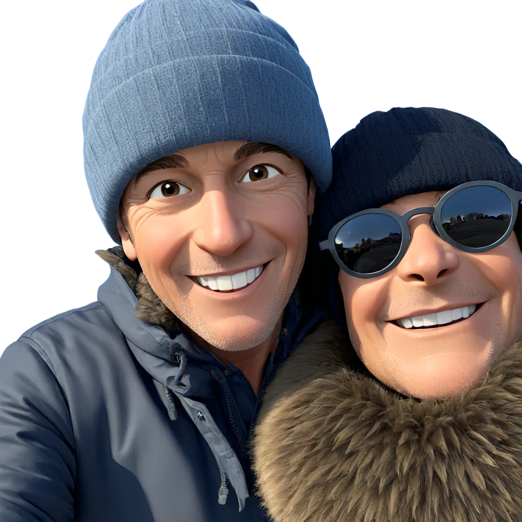 boys in hats smiling emoji