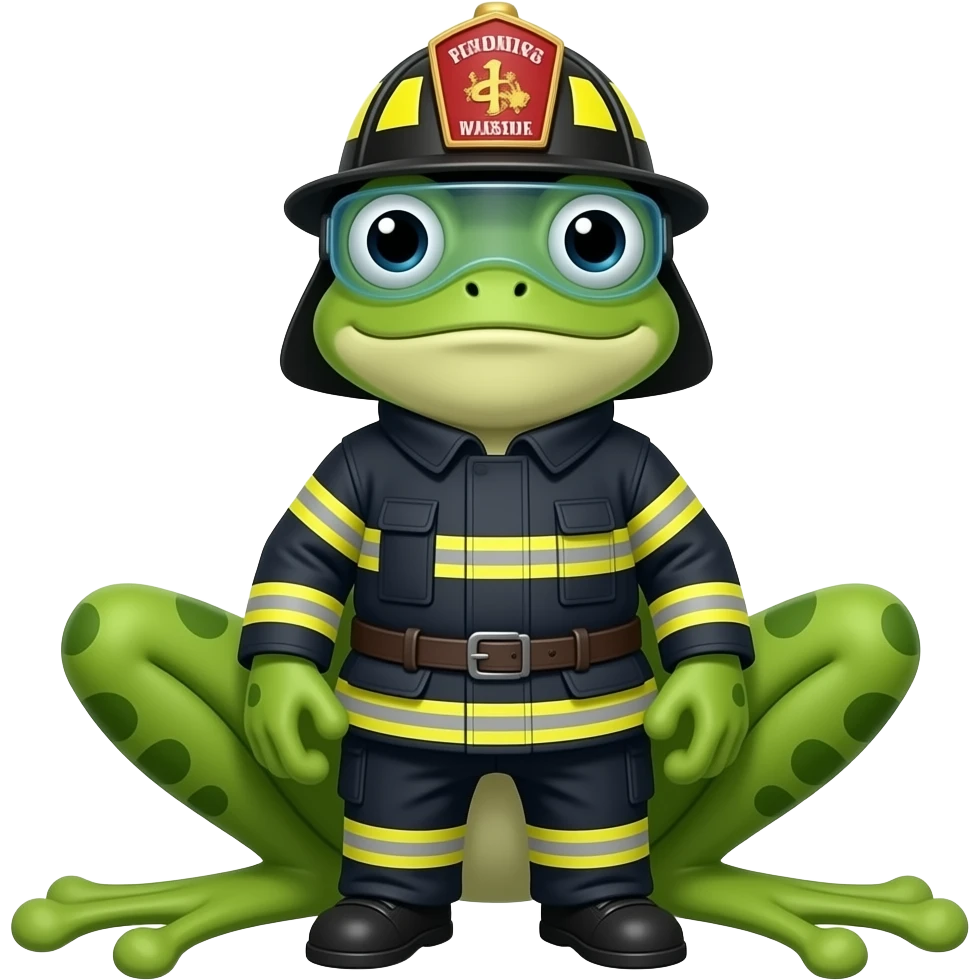 firefighter frog emoji
