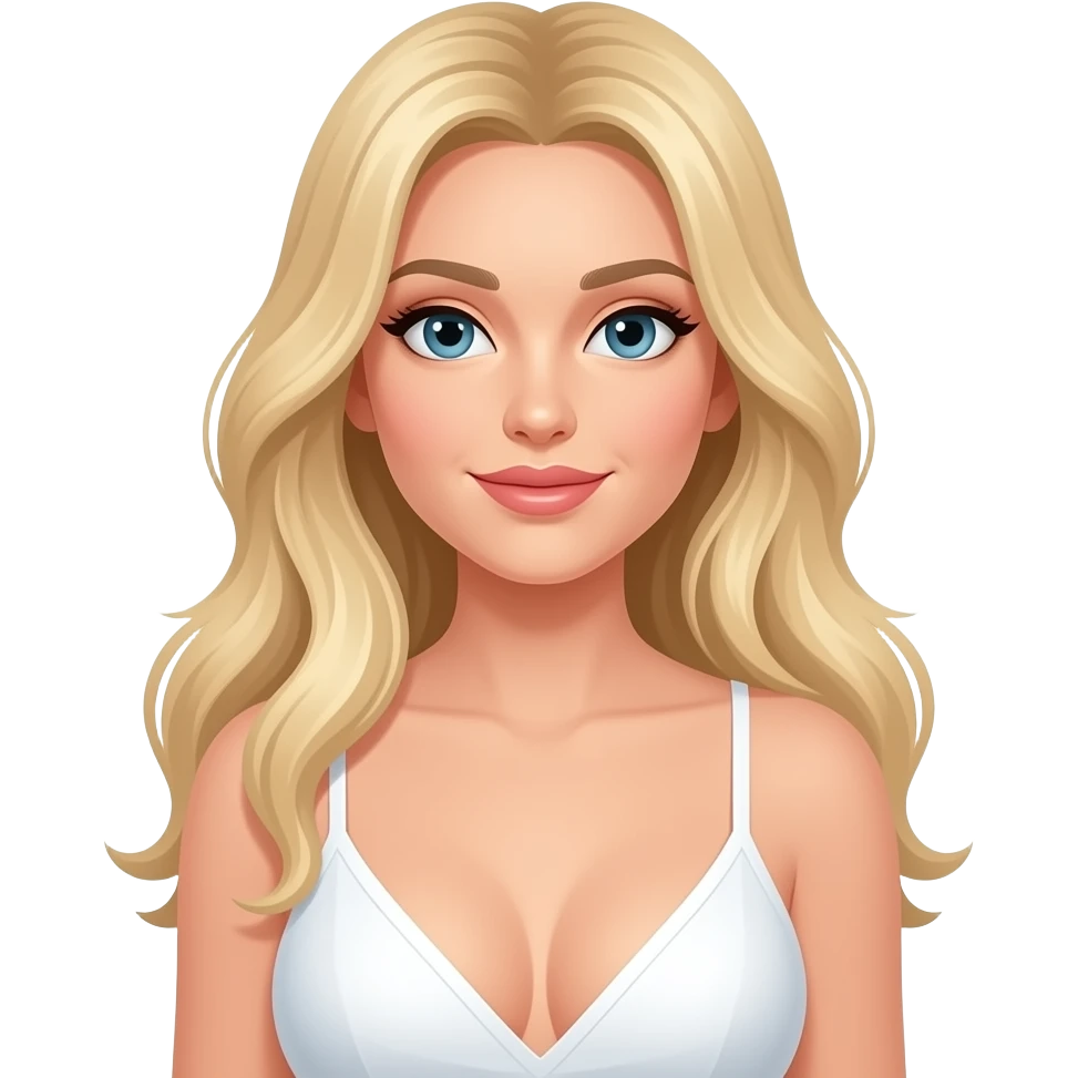 Pelo largo y rubio y Con tetas emoji