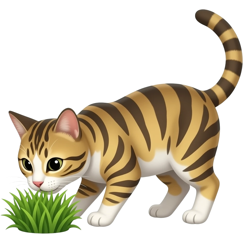 the cat eats grass emoji