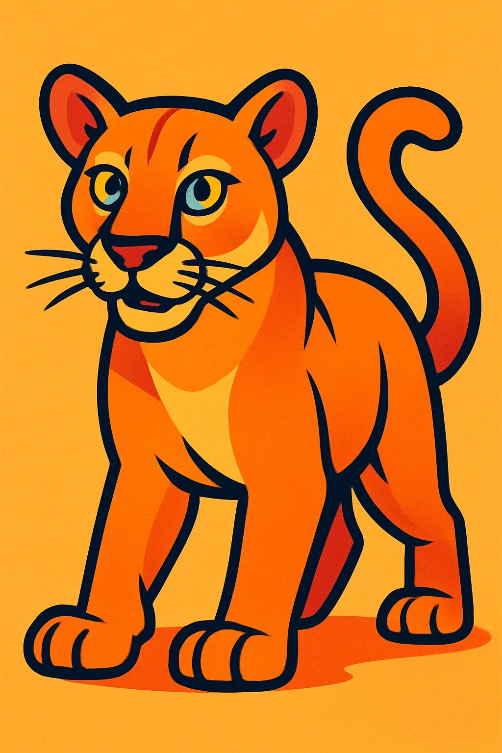 puma, vibrant cartoon style emoji