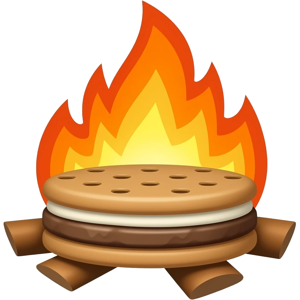 smore over fire emoji