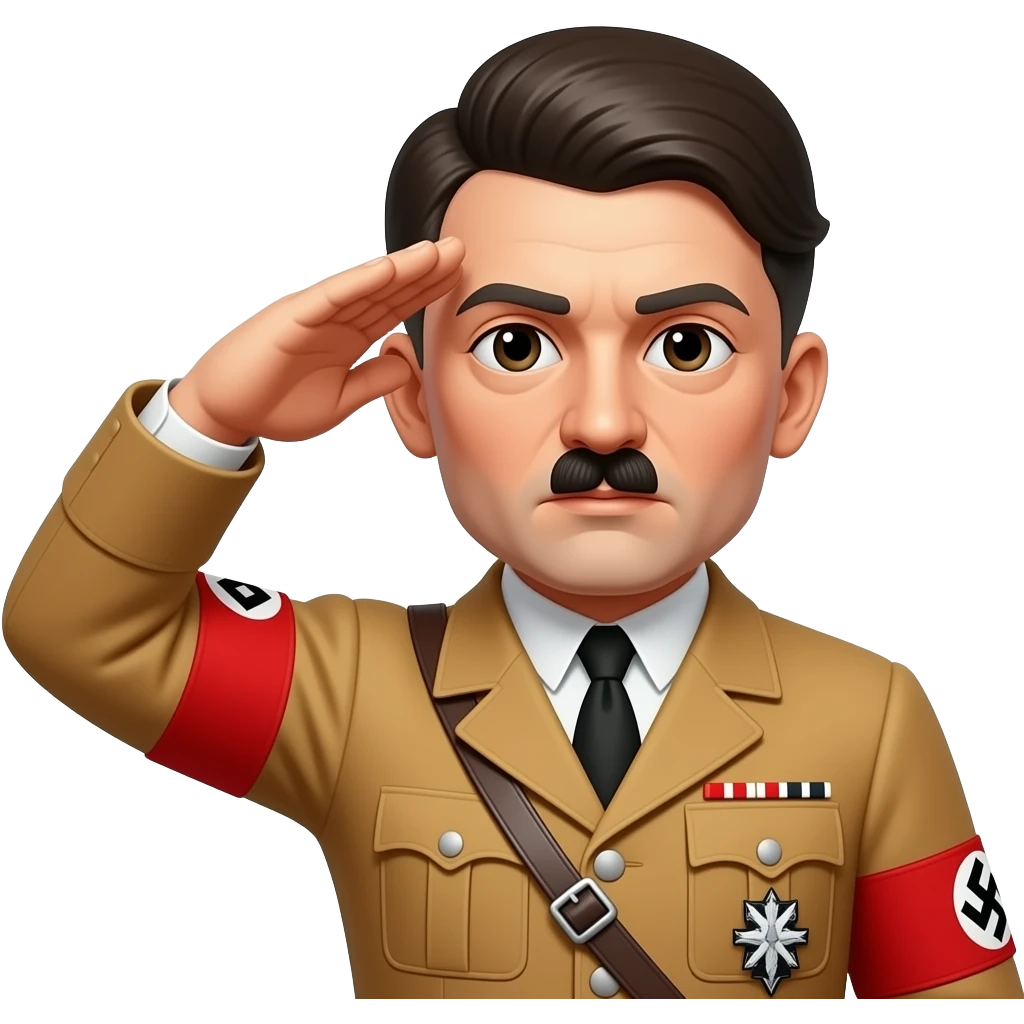 Adolf Hitler doing the Nazi salute emoji