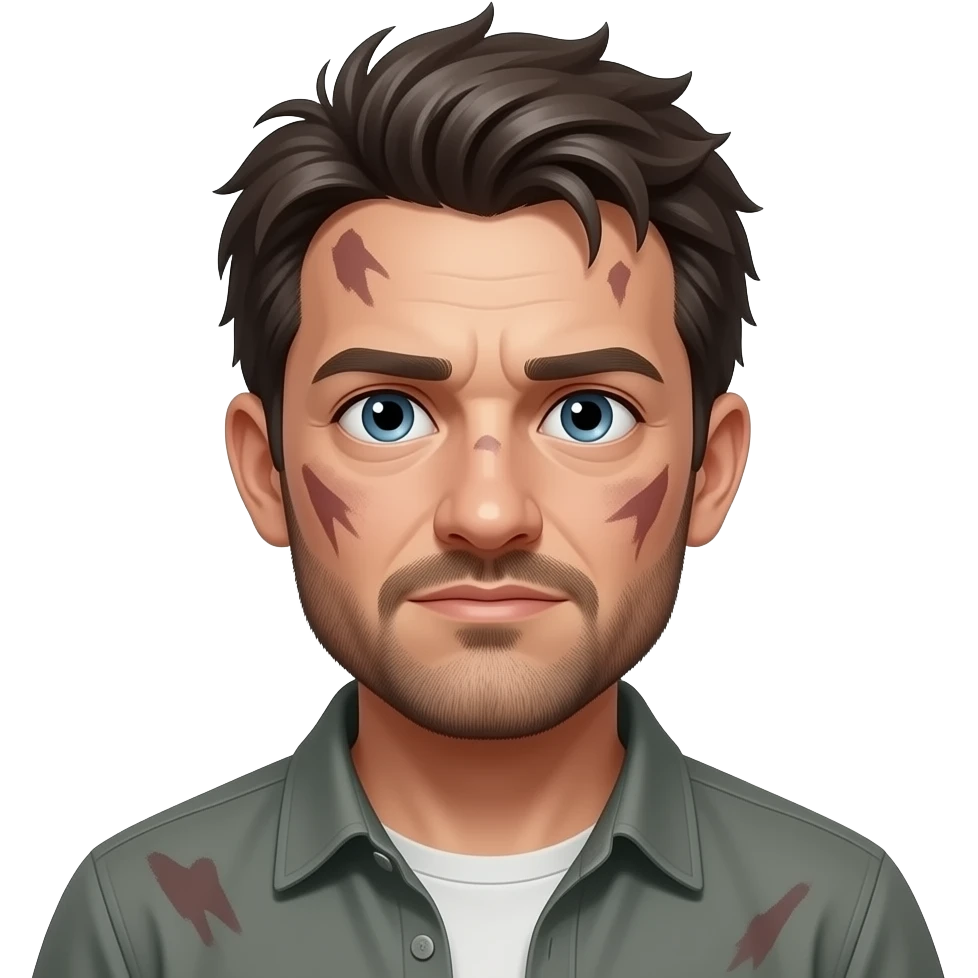 guy with dirty scruffy hair and looking dirty ans messy emoji