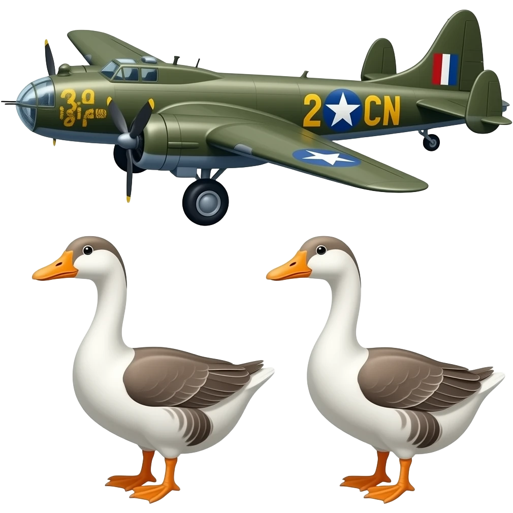 bomber plane + goose emoji