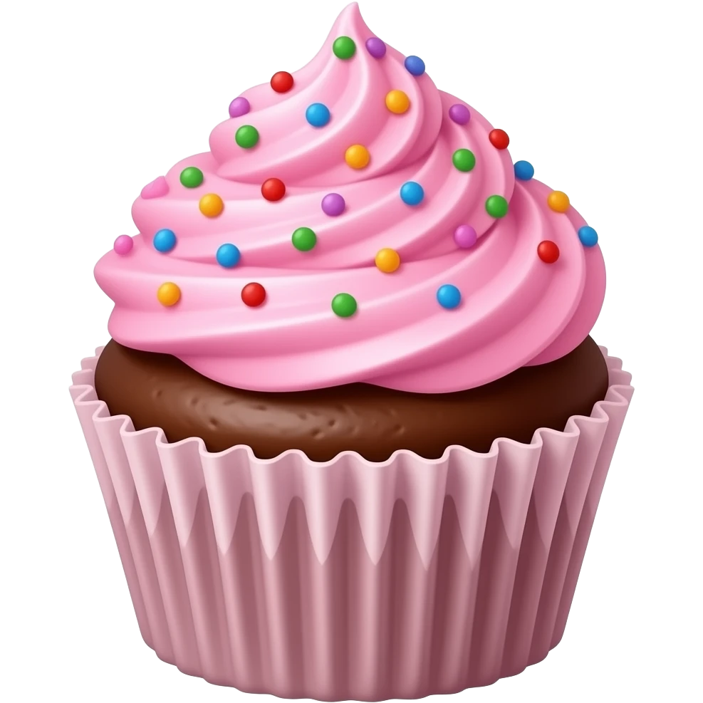 Cupcake with pink icing emoji