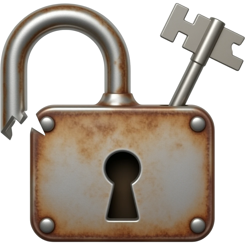 Rusty lock that's been unlocked emoji