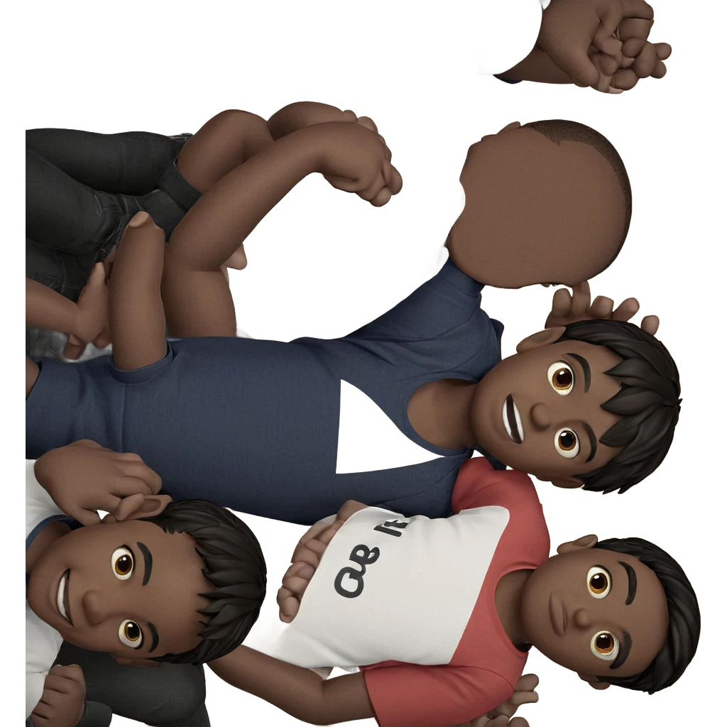 boys posing in casual style emoji