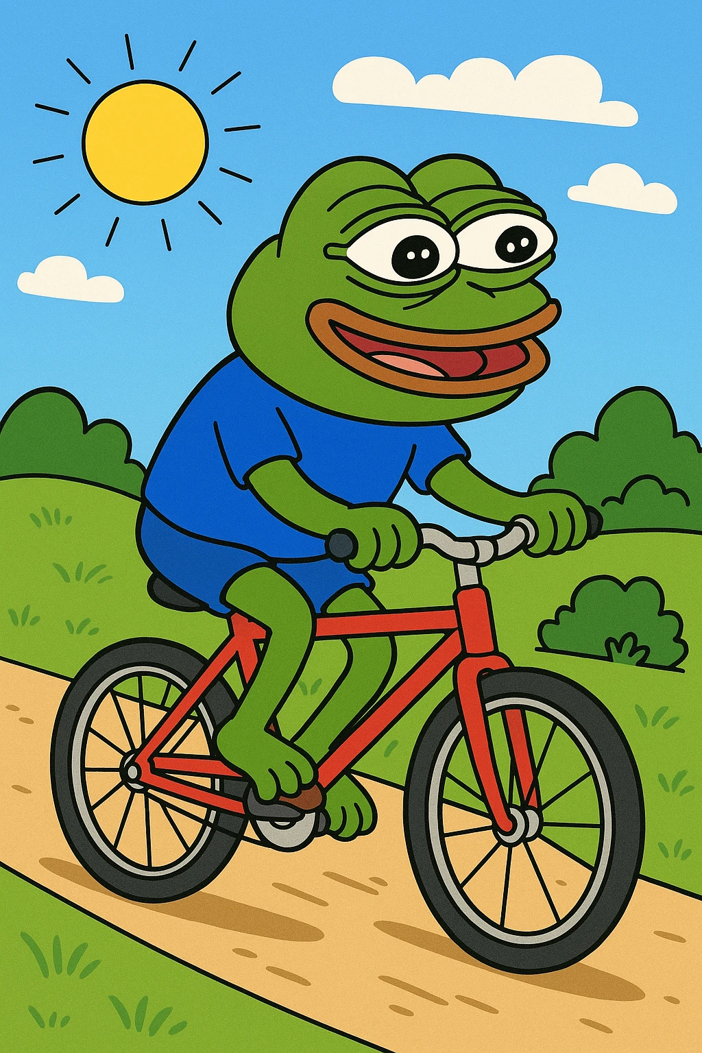 create a pepe riding bike emoji