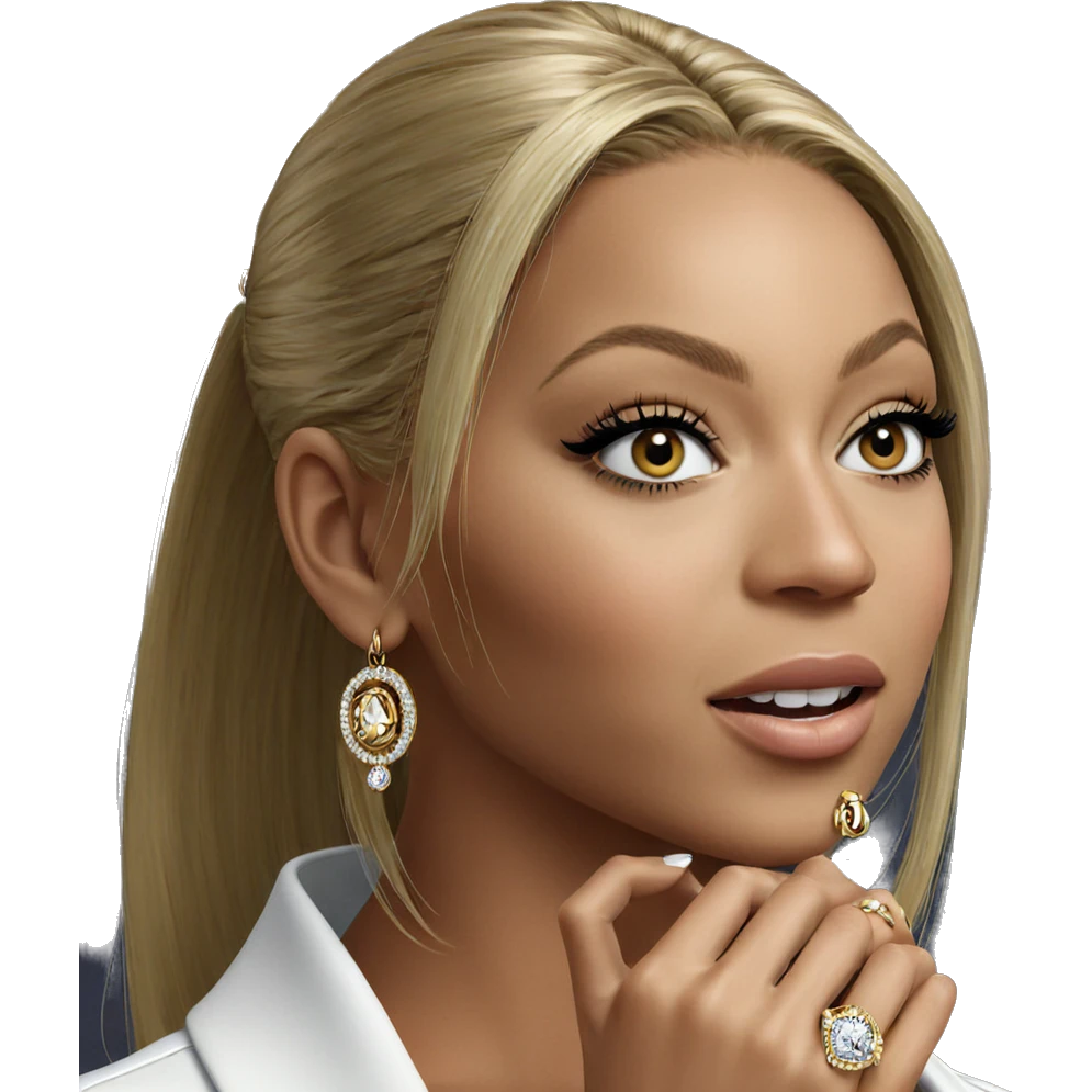 blonde girl with elegant jewelry emoji