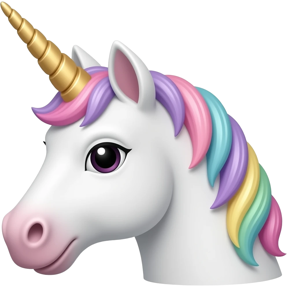 animal unicorn front view with half body closse up emoji