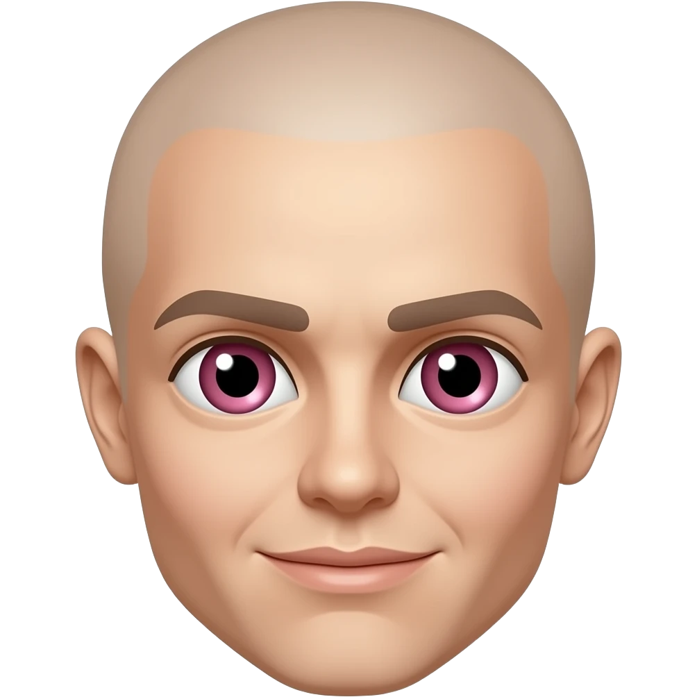 an emoji with pink eye emoji