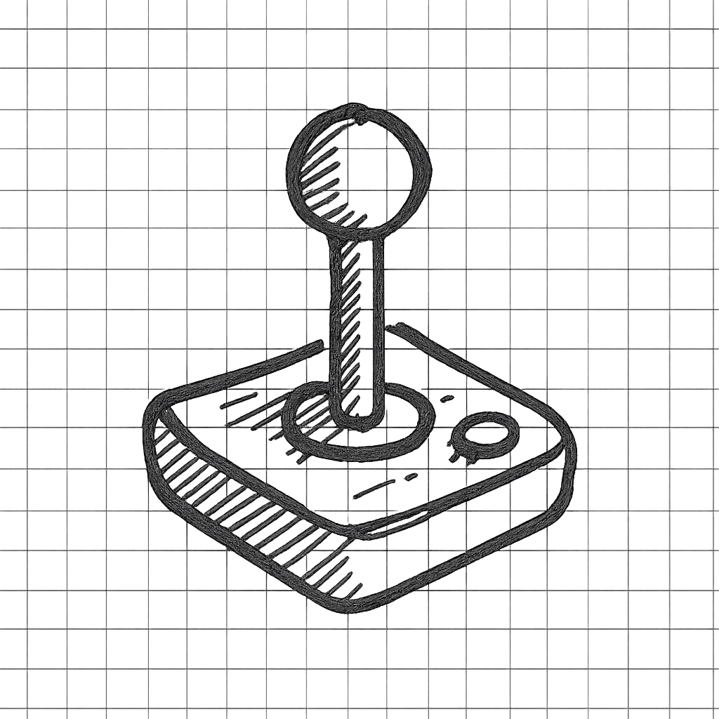 joystick icon, line art, color #442C58, no fill emoji